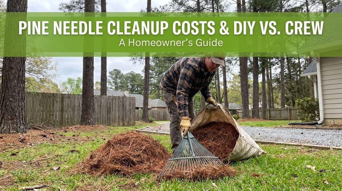 Pine Needle Cleanup Costs, Insurance & DIY vs. Crew image